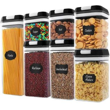 Imagem de Kit 7 Potes Hermeticos Porta Alimentos com Trava cozinha condimentos -