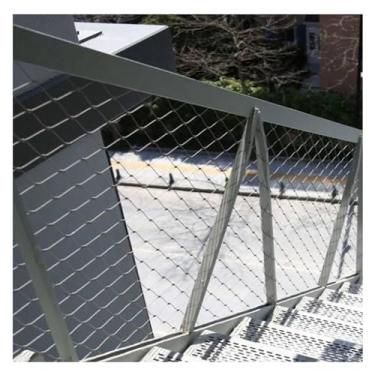 Imagem de Escadas De Fazenda De Jardim Flexível Decoração Rede De Proteção 304 Rede De Corda De Aço Inoxidável Snap Woven Wire Mesh Rede De Segurança De Aço I, H3xL3m/H9.84xL9.84ft