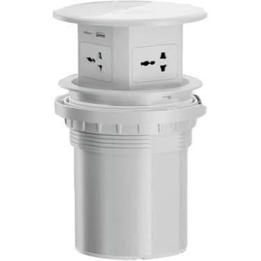 Imagem de Levantamento Hidráulico Pneumático Tomada Inteligente Embutido Cozinha Escritório Pop-up Tomada Fonte De Alimentação Invisível, Black