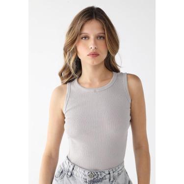 Imagem de Blusa Feminina Básica Regata Ribana Algodão Premium - Levosch, Cinza c