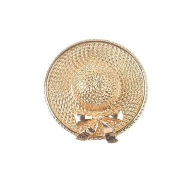 Imagem de Broche de chapéu de laço elegante para mulheres chapéu de palha de metal vintage alfinetes de lapela clássicos acessórios de escritório para festa de casamento clipe de corpete para casaco, vestido