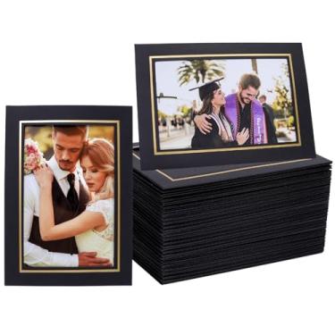 Imagem de Meonua Pacote com 100 molduras de papel, porta-retratos de papelão, 10 x 15 cm, com cavalete, porta-retratos de papel, molduras de galeria a granel para bricolage, casamento, formatura, sala de aula