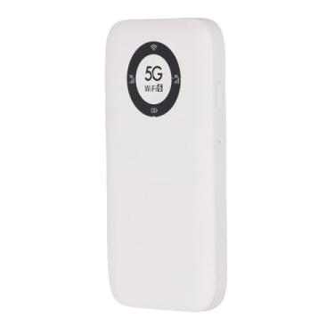 Imagem de Sanpyl 5G WiFi Mobile Hotspot, 2,4 GHz de 5,8 GHz Router Wi -Fi de Banda Dupla Com Slot para Cartão SIM, Bateria de 7100mAh, Suporte até 16 Dispositivos Simultaneamente (Branco)