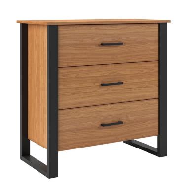 Imagem de Cômoda Barry 3 Gavetas Freijó e Preta