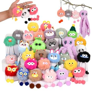 Imagem de LiYiQ 30 chaveiros fofos de pelúcia para crianças chaveiro kawaii a granel para aniversário, lembrancinha de festa, brinquedos de piñata, prêmios para sala de aula