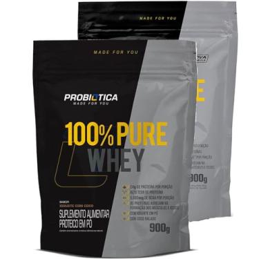Imagem de Kit 2x 100% Pure Whey Refil (900g) Probiótica sabor:Iogurte com coco