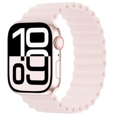 Imagem de Arctime Pulseira de silicone Ocean Solo compatível com Apple Watch Ultra/2 Series SE 10 9, 8, 7, 6, 5, 4, 3, 2 e 1 de 38 mm, 40 mm, 41 mm, 44 mm, 45 mm, 46 mm, 4, 3, 2 e 1