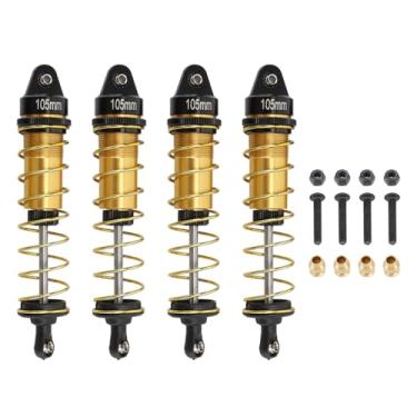 Imagem de RiToEasysports 4pcs RC Choques de Carro, Amortecedores Traseiros da Retropolência Traseira da Suspensão Traseira Traseira para 1/10 RC CAR SCX10 Com Distância do Orifício de 105 Mm (Dourado)