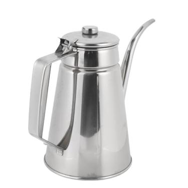 Imagem de AUNMAS 304 Potão de óleo de Aço Inoxidável Com Tampa, Bico Longo, Derramamento de Azeite de Azeite de Azeite de Molho de Soja de Molho de Molho de Vinagre para Salada, Cozinha de (S 1L)