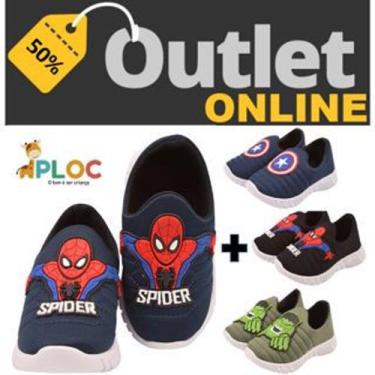 Imagem de Kit outlet 2 pares tênis personagens  p07 marinho spider + personagem 