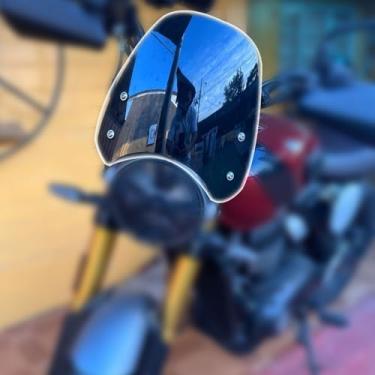 Imagem de Midimttop Acessórios de motocicleta Para-brisas Para-brisas Carenagem Frontal Defletores de Vento Aptos para Triu-mph Bonneville Scrambler 1200 XE/XC/BE 2019-2022 (Preto Fumo)