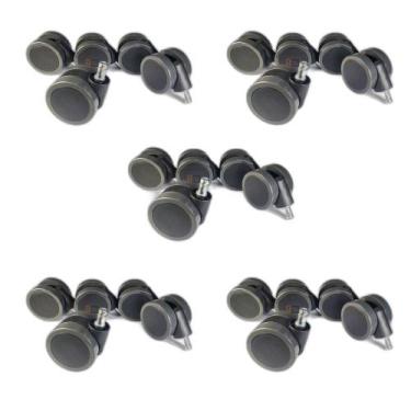 Imagem de 5 Kit Rodizio 5 Unidade Antirisco Pu Cadeira Escritório 65Mm - Squadro