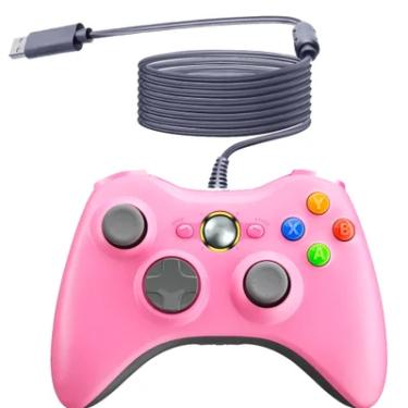 Imagem de Controle Usb Com Fio Para XBOX 360 Computador Notebook - Rosa