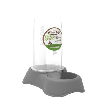Imagem de Comedouro ou Bebedouro Plast Pet Flex Gourmet Eco Taupe para Cães e Gatos - 1,5 L