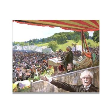 Imagem de LKXGRRSFG Impressão em tela Speech At A Liberal Party Rally John Lavery Irish Realist Portrait & War Scenes – Arte de parede doméstica vintage 39,9 x 48 cm sem moldura