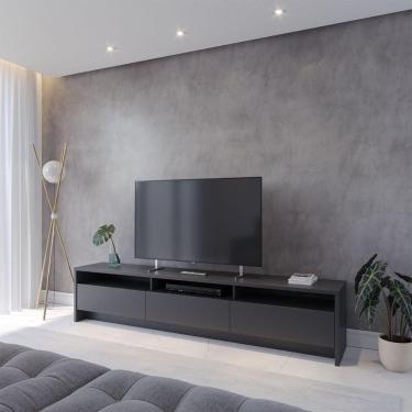 Imagem de Rack para TV Até 75" 3 Portas Aspen 219 cm - Preto Fosco