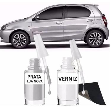 Imagem de Tinta Tira Risco Automotivo Toyota Etios Prata Lua Nova