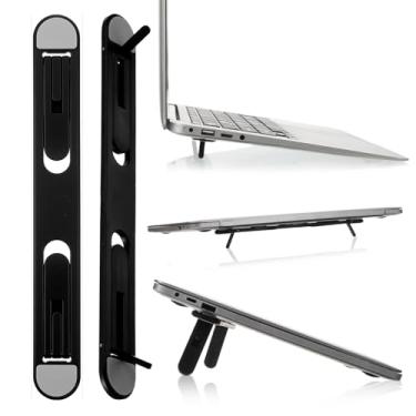 Imagem de MBAIYO Suporte dobrável para teclado, pés de laptop autoajustáveis com ângulos duplos, suporte pequeno para computador, portátil, PP, elevador de teclado de computador para mesa