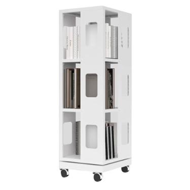 Imagem de FPPOIXDM Estante rotativa, estante de livros, prateleira de armazenamento para escritório em casa, estante rotativa de 360°, fácil de montar, estante de livros