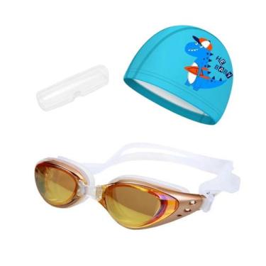 Imagem de Kit Óculos, Estojo e Touca de Natação Infantil Hero Band, Champanhe t,