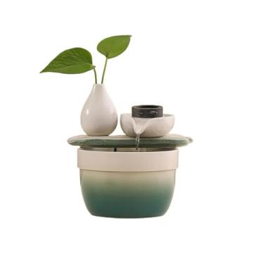 Imagem de Fonte de água circulante de fácil instalação - Feng Shui recurso de relaxamento interno para casa, quarto, escritório (verde)
