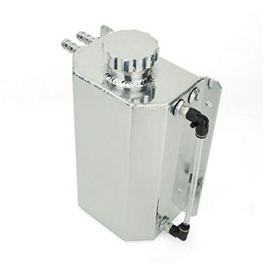 Imagem de Soosee JDM Universal 2L Radiador de resfriamento Overflow Recuperação Garrafa de Reservatório de Água Alumínio Polido (Prata)