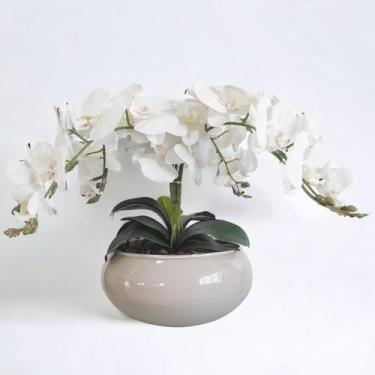 Imagem de Arranjo 4 flores de orquideas brancas no vaso nude - La Caza Store