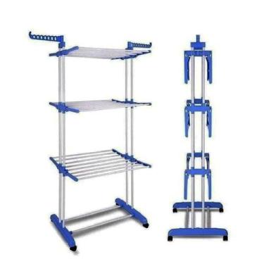 Imagem de Varal vertical de chão 3 andares em metal 170x126x64cm - Futuro Casa, 