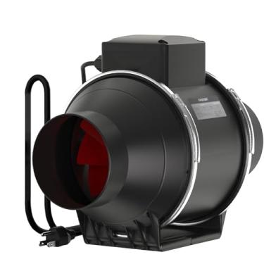 Imagem de FASDUNT Ventilador de duto em linha de 10 cm com motor EC - alto desempenho 35W, velocidade de 2800 rpm, fluxo de ar de 260 CFM para ventilação ideal em banheiros