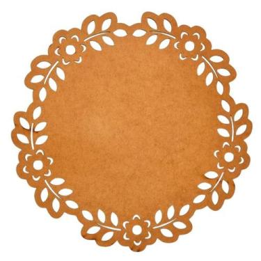 Imagem de Sousplat em MDF Cru Arabesco 35cm - MDF 3mm - Kit C/ 12 Unid. - LENOBR