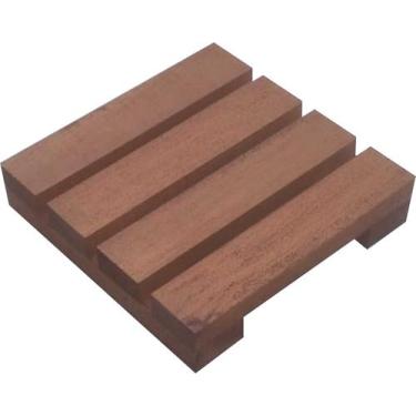 Imagem de Deck De Madeira Modular 20x20 Cm Réguas 4 cm Pintado NeonX, Verniz Mog