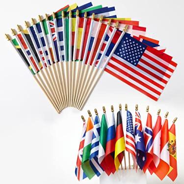 Imagem de ZXvZYT 200 Países Bandeiras Internacionais Pequenas Mini Bandeiras Mundiais Nacionais Bandeira Mão Bandeiras, Para Olimpíadas Copa do Mundo Eventos Esportivos Grande Abertura Festa Festiva Decorações