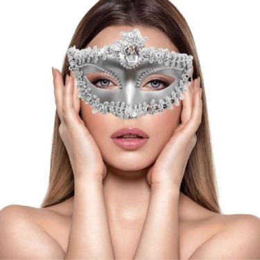 Imagem de Máscara Princesa Strass Festa Baile De Gala Show Eventos Feiras Cores 