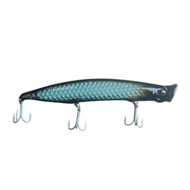 Imagem de Poseidon Isca Artificial Akuma 123F, Zara-popper Flutuante, Verde Holográfico, ABS Reforçado, 12,3 cm, 18,5g, Série Diamante, para Pesca Casting (C310, 123 mm)