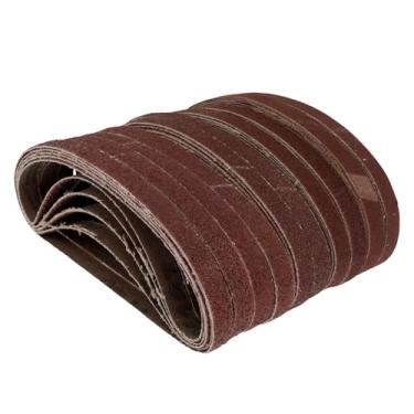 Imagem de Conjunto de correias de lixamento de 10 x 330 mm, 10 x 330 mm, correias de lixamento de óxido de alumínio, 10 de cada grão 40/60/80/120/150/240, para lixadeira de correia de ar, marcenaria, polimento