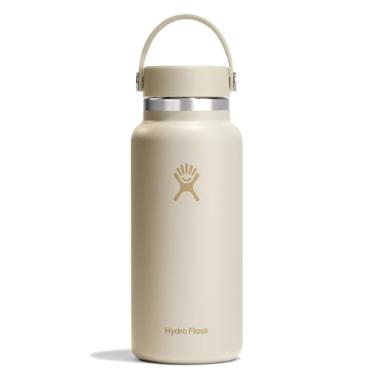 Imagem de HYDRO FLASK Garrafa de água - aço inoxidável isolado - tampa ampla, sem derramamento, creme de coco de 946 ml
