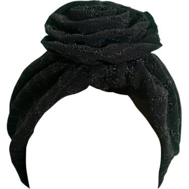 Imagem de TouchUps Touca para coque de cabelo, proteção de cabelo, envoltório de cabeça, cachecol, padrão turbante africano, lenço de cabeça, Preto, Standard