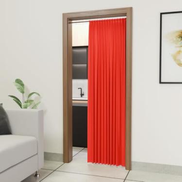 Imagem de Cortina para Porta Dividir Ambientes Cortina na Porta Sala Quarto Cozinha Balcao Vidro Corredor (Vermelho)