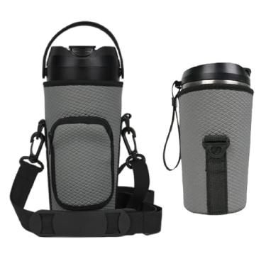 Imagem de Pacote com 2 sacos de liquidificador portáteis flip, capa protetora, antiderrapante, impermeável, compatível com liquidificador portátil Nutribullet Flip NBPB50350AK/NBPB10350 (cinza)