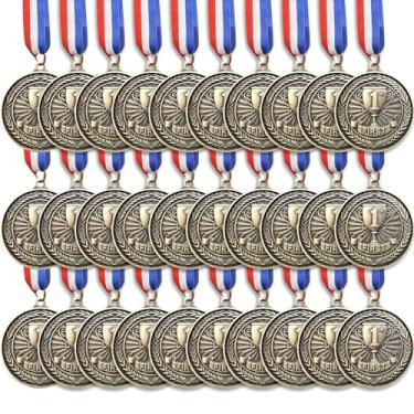 Imagem de ZETEAKER 30 medalhas de prêmio de 1º lugar, medalha de ouro em primeiro lugar, medalhas de vencedor de prêmio para esportes, competições, festas, abelhas ortográficas, estilo olímpico, 5 cm