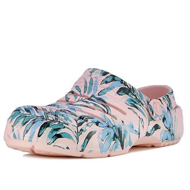 Imagem de Nautica Women's Clogs - Athletic Sports Sandal - Water Shoes Slip-On With Adjustable Back Strap With Open Slits - Beach Sports Summer Shoe-River Edge-Blush Palm-6