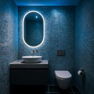 Imagem de Espelho Oblongo com led Branco 80/50cm!