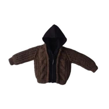 Imagem de oshhni Modelo de suéter em escala 1/12, boneca de brinquedo, cosplay, crianças, adultos, presentes, decoração, inverno, tricô, roupas de boneca artesanais, Marrom