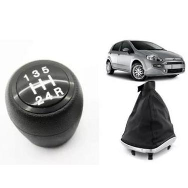 Imagem de Manopla Preta Coifa Câmbio Cromada Punto 2008 09 10 A 2017