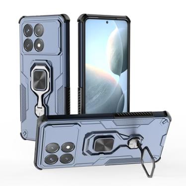 Imagem de SORAKA Capa para Xiaomi Poco X6 Pro 5G com suporte de metal rotativo de 360 graus, peça magnética de ferro para suporte magnético de telefone para carro