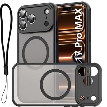 Imagem de USTIYA Magnética Capa para iPhone 17 Pro Max 6,9 polegadas 2025 Case Matte Acrílico Uso Resistente Protetora de Câmera Capinha Acessórios para Celular com Cordão Preto FGCX