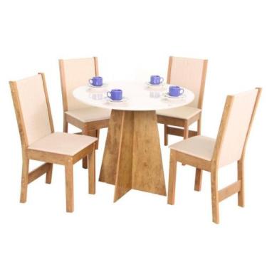 Imagem de Conjunto Mesa Redonda Paraty 4 Cadeiras - São Carlos - Moveis Sao Carl