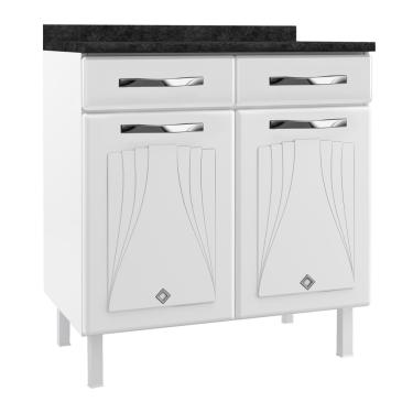 Imagem de Balcão em Aço 2 Portas 2 Gavetas Star New Telasul - Branco