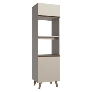 Imagem de Torre Quente 60 Cm 2 Portas 2 Nichos Com Pés Nice Madesa Crema