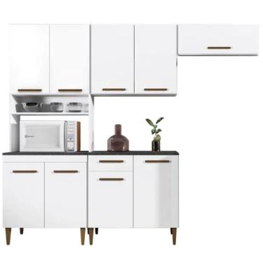 Imagem de Cozinha Completa Atenas 9 Portas 1 Gaveta Branco Kaiki Móveis